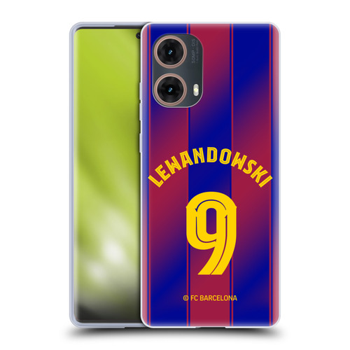 FC Barcelona 2025/26 Players Home Kit Robert Lewandowski Soft Gel Case for Motorola Moto G85