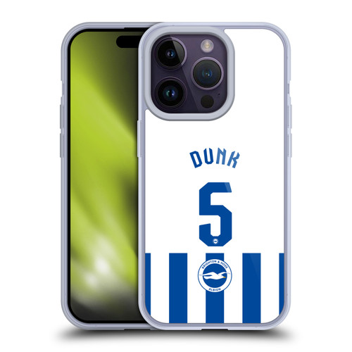 Brighton & Hove Albion F.C 2025/26 Players Home Kit Lewis Dunk Soft Gel Case for Apple iPhone 14 Pro