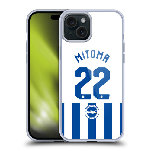 Brighton & Hove Albion F.C 2025/26 Players Home Kit Kaoru Mitoma Soft Gel Case for Apple iPhone 15 Plus