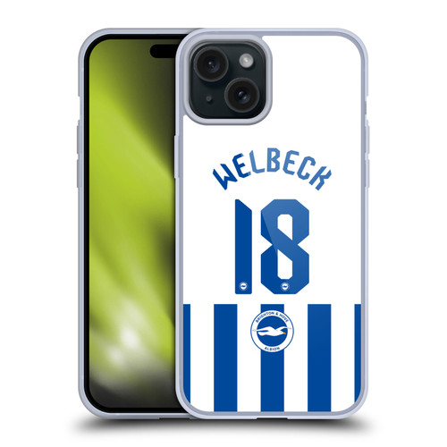 Brighton & Hove Albion F.C 2025/26 Players Home Kit Danny Welbeck Soft Gel Case for Apple iPhone 15 Plus
