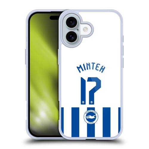 Brighton & Hove Albion F.C 2025/26 Players Home Kit Yankuba Minteh Soft Gel Case for Apple iPhone 16