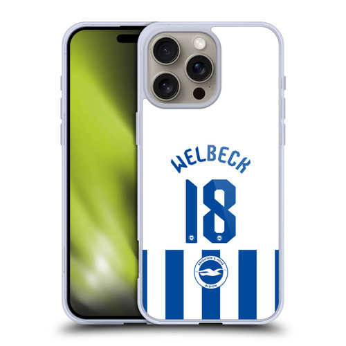 Brighton & Hove Albion F.C 2025/26 Players Home Kit Danny Welbeck Soft Gel Case for Apple iPhone 16 Pro Max