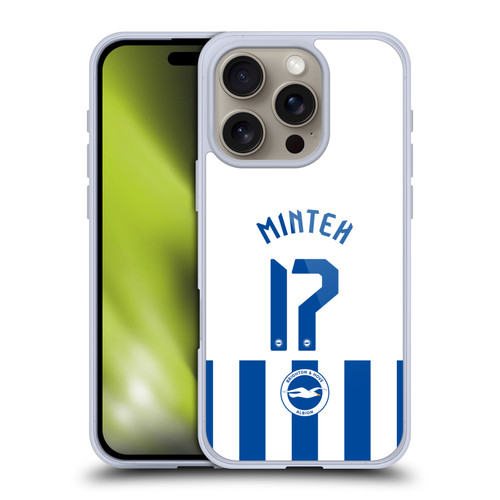 Brighton & Hove Albion F.C 2025/26 Players Home Kit Yankuba Minteh Soft Gel Case for Apple iPhone 16 Pro