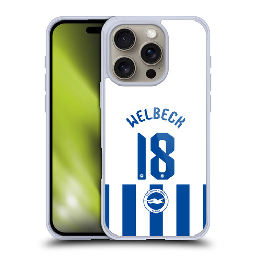 Brighton & Hove Albion F.C 2025/26 Players Home Kit Danny Welbeck Soft Gel Case for Apple iPhone 16 Pro