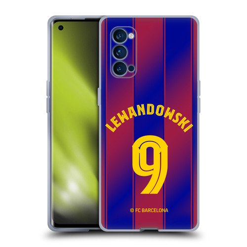 FC Barcelona 2025/26 Players Home Kit Robert Lewandowski Soft Gel Case for OPPO Reno 4 Pro 5G