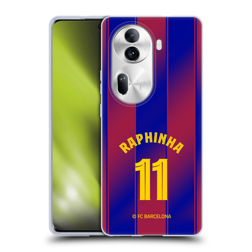 FC Barcelona 2025/26 Players Home Kit Raphinha Soft Gel Case for OPPO Reno11 Pro