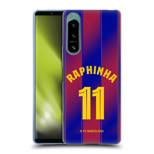 FC Barcelona 2025/26 Players Home Kit Raphinha Soft Gel Case for Sony Xperia 5 IV