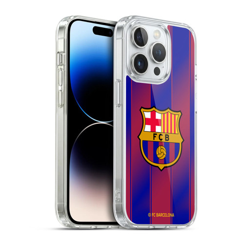 FC Barcelona 2025/26 Crest Kit Home Soft Gel Case for Apple iPhone 14 Pro & MagSafe