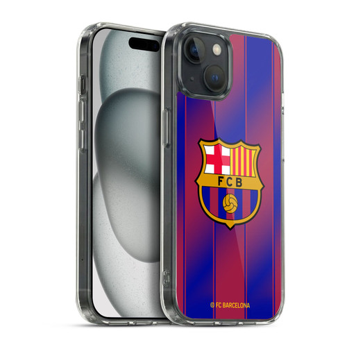 FC Barcelona 2025/26 Crest Kit Home Soft Gel Case for Apple iPhone 15 Plus & MagSafe
