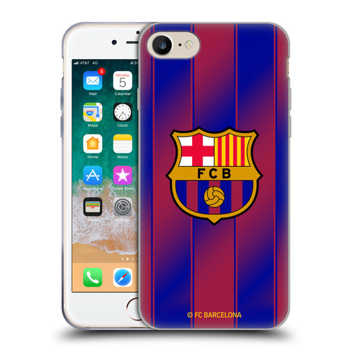 FC Barcelona 2025/26 Crest Kit Home Soft Gel Case for Apple iPhone 7 / 8 / SE 2020 & 2022 & MagSafe