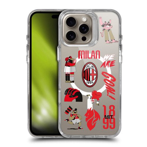 AC Milan Logo Icon Icons SHOCKPROOF BUMPER CASE COMPATIBLE WITH  & MAGSAFE Apple iPhone 16 Pro Max