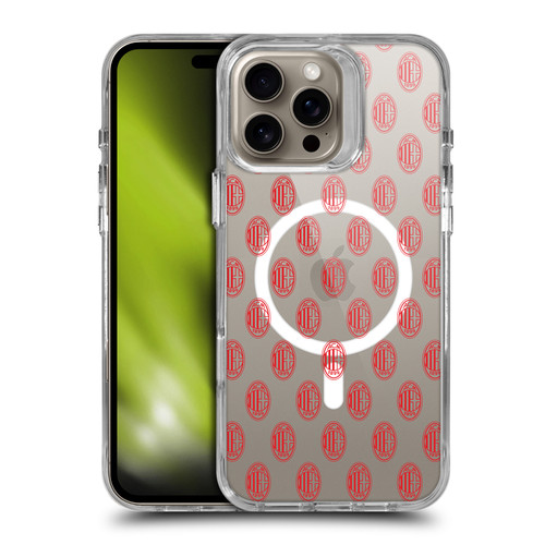 AC Milan Logo Icon Crest Pattern SHOCKPROOF BUMPER CASE COMPATIBLE WITH Apple iPhone 16 Pro Max & MAGSAFE