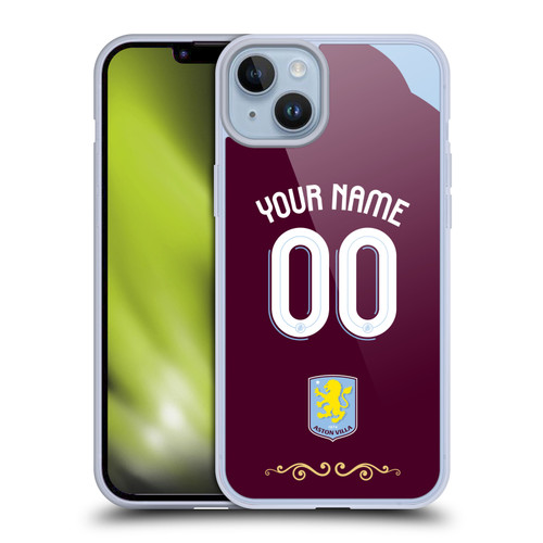 Aston Villa Football Club Custom 2025/26 Trikot Home Soft Gel Case for Apple iPhone 14 Plus