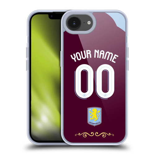 Aston Villa Football Club Custom 2025/26 Trikot Home Soft Gel Case for Apple iPhone 16e