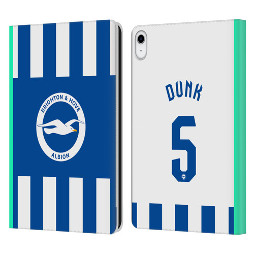 Brighton & Hove Albion F.C 2025/26 Players Home Kit Lewis Dunk Leather Book Wallet Case Cover For Apple iPad 10.9 2022/2025