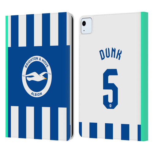 Brighton & Hove Albion F.C 2025/26 Players Home Kit Lewis Dunk Leather Book Wallet Case Cover For Apple iPad Air 11 2020/2022/2024/2025
