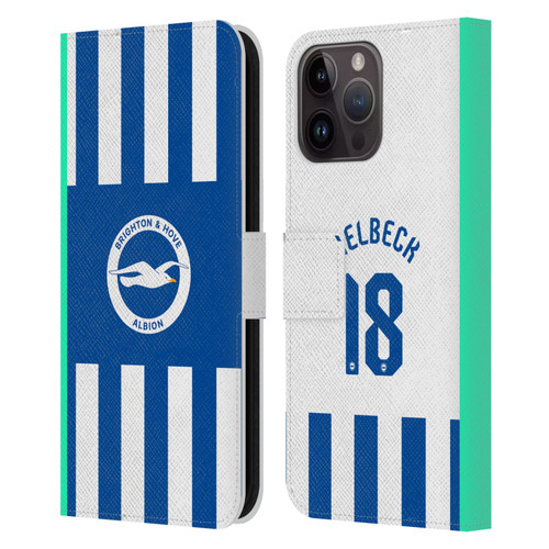 Brighton & Hove Albion F.C 2025/26 Players Home Kit Danny Welbeck Leather Book Wallet Case Cover For Apple iPhone 15 Pro Max