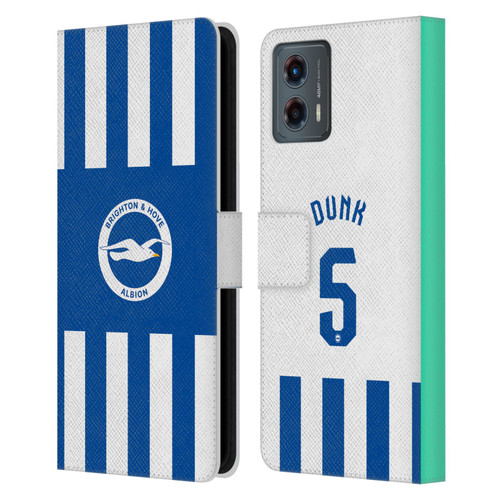 Brighton & Hove Albion F.C 2025/26 Players Home Kit Lewis Dunk Leather Book Wallet Case Cover For Motorola Moto G (2023)