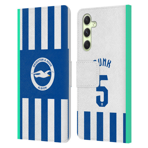 Brighton & Hove Albion F.C 2025/26 Players Home Kit Lewis Dunk Leather Book Wallet Case Cover For Samsung Galaxy A54 5G