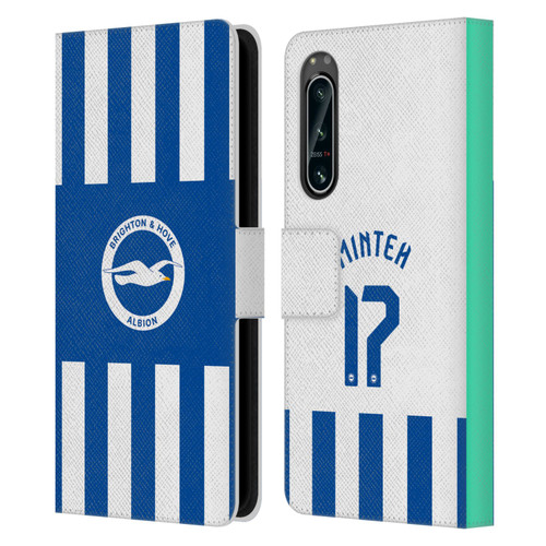 Brighton & Hove Albion F.C 2025/26 Players Home Kit Yankuba Minteh Leather Book Wallet Case Cover For Sony Xperia 5 IV