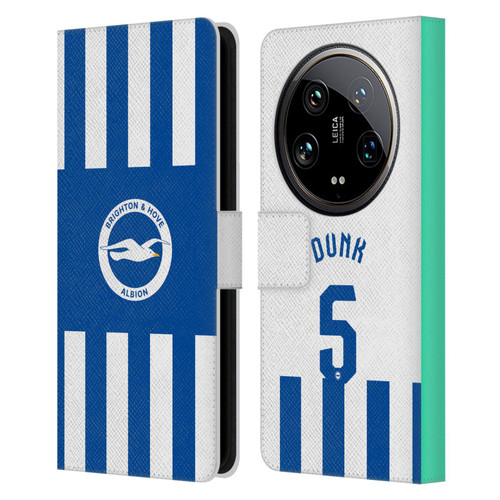 Brighton & Hove Albion F.C 2025/26 Players Home Kit Lewis Dunk Leather Book Wallet Case Cover For Xiaomi 14 Ultra