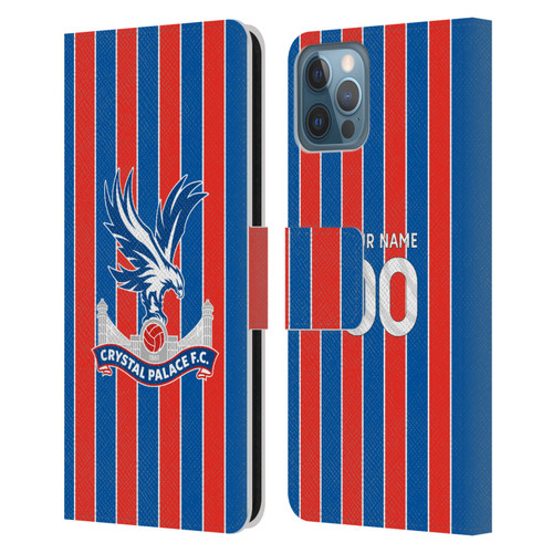 Custom Customised Personalised Crystal Palace Football Club 2025/26 Kit Home Leather Book Wallet Case Cover For Apple iPhone 12 / iPhone 12 Pro