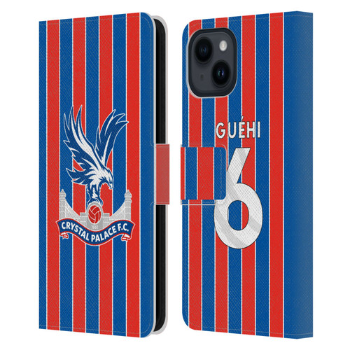 Crystal Palace FC 2025/26 Players Home Kit Marc Guéhi Leather Book Wallet Case Cover For Apple iPhone 15 Crystal Palace FC 2025/26 Players Home Kit Marc Guéhi Leather Book Wallet Case Cover For Apple iPhone 15