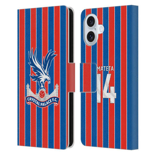 Crystal Palace FC 2025/26 Players Home Kit Jean-Philippe Mateta Leather Book Wallet Case Cover For Apple iPhone 16 Plus