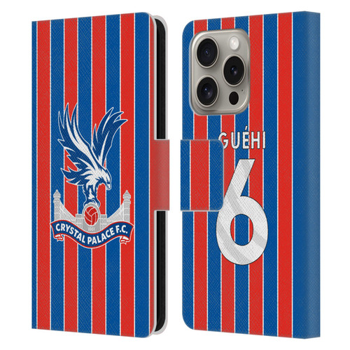 Crystal Palace FC 2025/26 Players Home Kit Marc Guéhi Leather Book Wallet Case Cover For Apple iPhone 16 Pro
