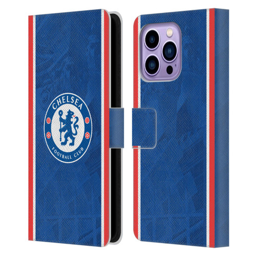 Chelsea Football Club 2025/26 Kit Home Leather Book Wallet Case Cover For Apple iPhone 14 Pro Max