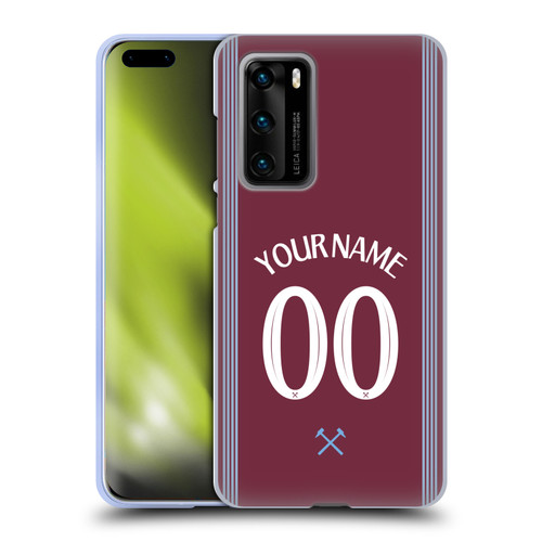 Custom Customised Personalised West Ham United FC 2025/26 Kit Home Soft Gel Case for Huawei P40 5G Custom Customised Personalised West Ham United FC 2025/26 Kit Home Soft Gel Case for Huawei P40 5G