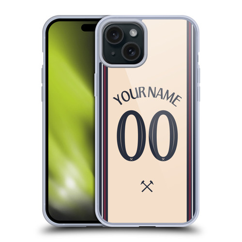 Custom Customised Personalised West Ham United FC 2025/26 Kit Away Soft Gel Case for Apple iPhone 15 Plus Custom Customised Personalised West Ham United FC 2025/26 Kit Away Soft Gel Case for Apple iPhone 15 Plus