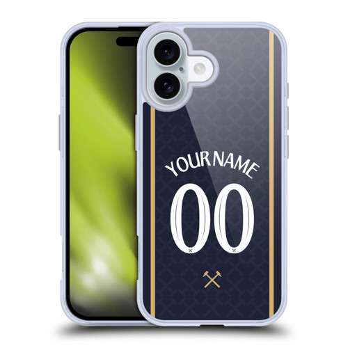 Custom Customised Personalised West Ham United FC 2025/26 Kit Third Soft Gel Case for Apple iPhone 16 Custom Customised Personalised West Ham United FC 2025/26 Kit Third Soft Gel Case for Apple iPhone 16
