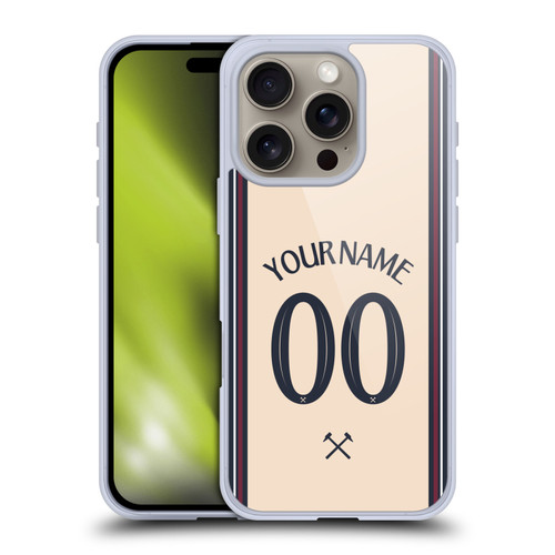 Custom Customised Personalised West Ham United FC 2025/26 Kit Away Soft Gel Case for Apple iPhone 16 Pro Custom Customised Personalised West Ham United FC 2025/26 Kit Away Soft Gel Case for Apple iPhone 16 Pro