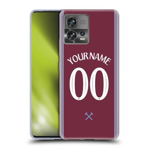 Custom Customised Personalised West Ham United FC 2025/26 Kit Home Soft Gel Case for Motorola Moto Edge 30 Fusion