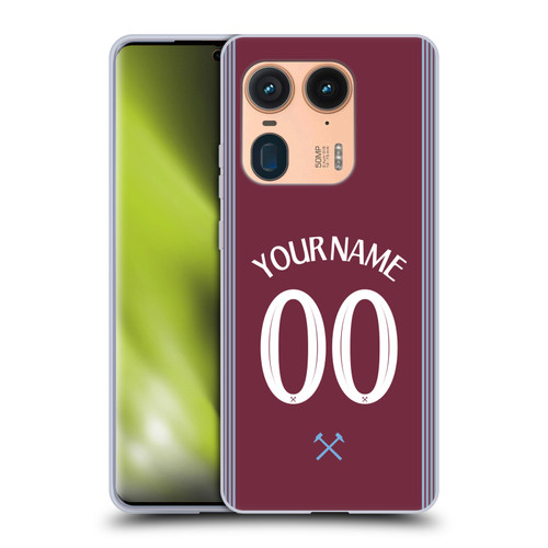 Custom Customised Personalised West Ham United FC 2025/26 Kit Home Soft Gel Case for Motorola Edge 50 Ultra/X50 Ultra