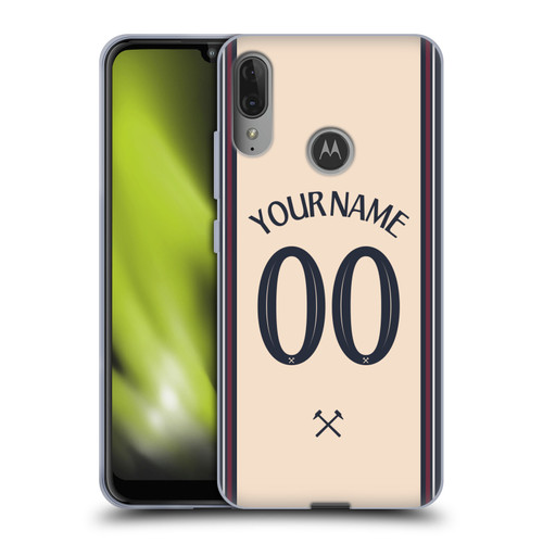 Custom Customised Personalised West Ham United FC 2025/26 Kit Away Soft Gel Case for Motorola Moto E6 Plus
