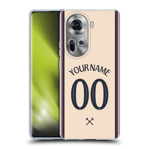 Custom Customised Personalised West Ham United FC 2025/26 Kit Away Soft Gel Case for OPPO Reno11