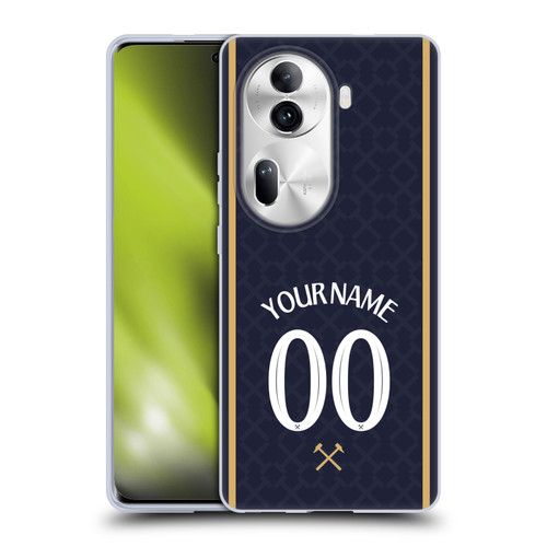 Custom Customised Personalised West Ham United FC 2025/26 Kit Third Soft Gel Case for OPPO Reno11 Pro