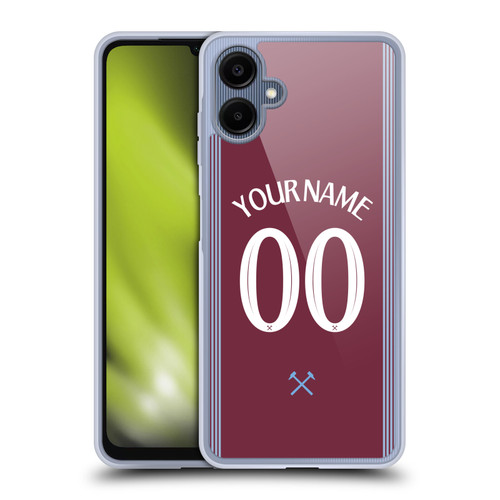 Custom Customised Personalised West Ham United FC 2025/26 Kit Home Soft Gel Case for Samsung Galaxy A06 4G