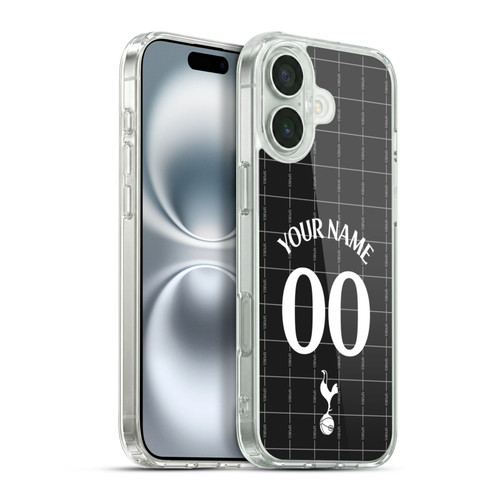 Custom Customised Personalised Tottenham Hotspur F.C. 2025/26 Badge Kit Away Soft Gel Case for Apple iPhone 16 Plus & MagSafe