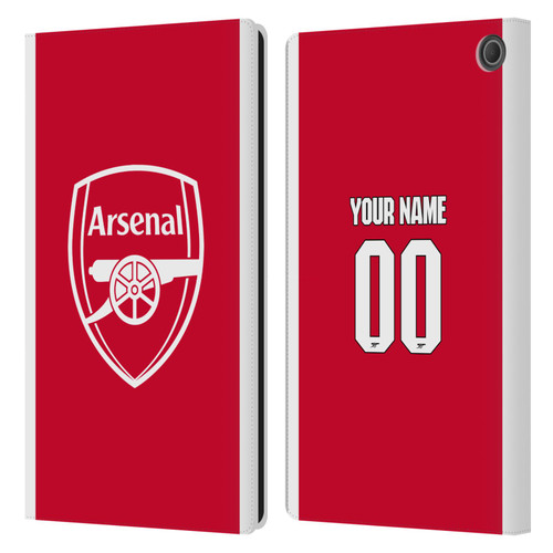 Custom Customised Personalised Arsenal FC 2025/26 Kit Home Leather Book Wallet Case Cover For Amazon Fire Max 11 2023