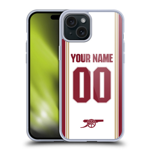 Custom Customised Personalised Arsenal FC 2025/26 Kit Third Soft Gel Case for Apple iPhone 15 Plus
