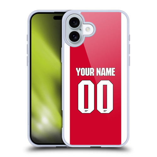 Custom Customised Personalised Arsenal FC 2025/26 Kit Home Soft Gel Case for Apple iPhone 16 Plus Custom Customised Personalised Arsenal FC 2025/26 Kit Home Soft Gel Case for Apple iPhone 16 Plus