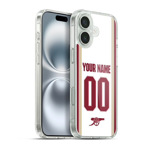 Custom Customised Personalised Arsenal FC 2025/26 Kit Third Soft Gel Case for Apple iPhone 16 Plus & MagSafe