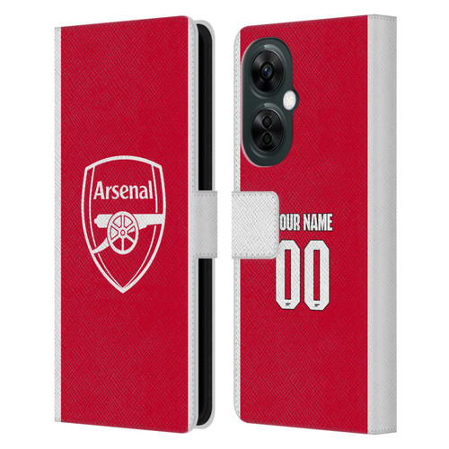 Custom Customised Personalised Arsenal FC 2025/26 Kit Home Leather Book Wallet Case Cover For OnePlus Nord N30