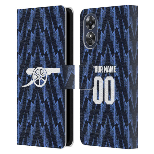 Custom Customised Personalised Arsenal FC 2025/26 Kit Away Leather Book Wallet Case Cover For OPPO A17