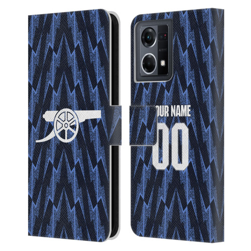 Custom Customised Personalised Arsenal FC 2025/26 Kit Away Leather Book Wallet Case Cover For OPPO Reno8 4G