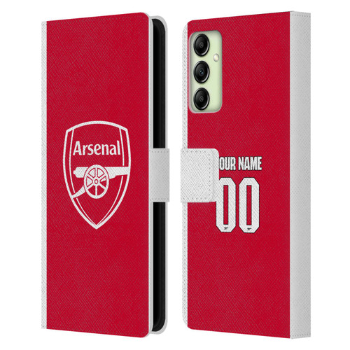 Custom Customised Personalised Arsenal FC 2025/26 Kit Home Leather Book Wallet Case Cover For Samsung Galaxy A14 5G