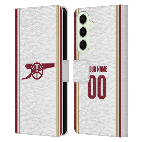 Custom Customised Personalised Arsenal FC 2025/26 Kit Third Leather Book Wallet Case Cover For Samsung Galaxy S25+